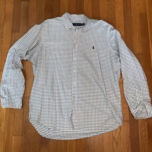 Ralph Lauren button down. White/black. SIZE XXL
